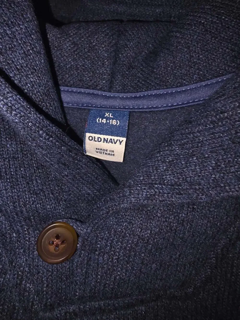 Old Navy Boys XL (14-16) Shawl-Collar Sweater-Fleece Pullover Blue